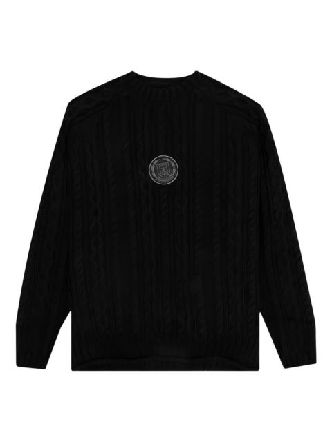 HONOR THE GIFT cable-knit logo-patch sweater