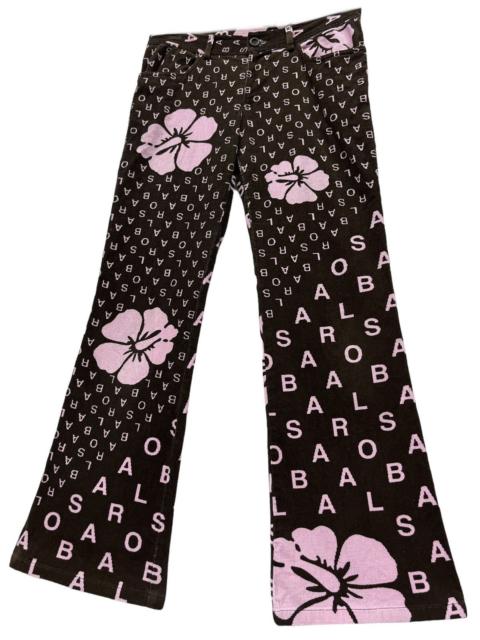 Other Designers DOPE🔥ALBA ROSSA Hibiscus Monogram Corduroy Flare Pants