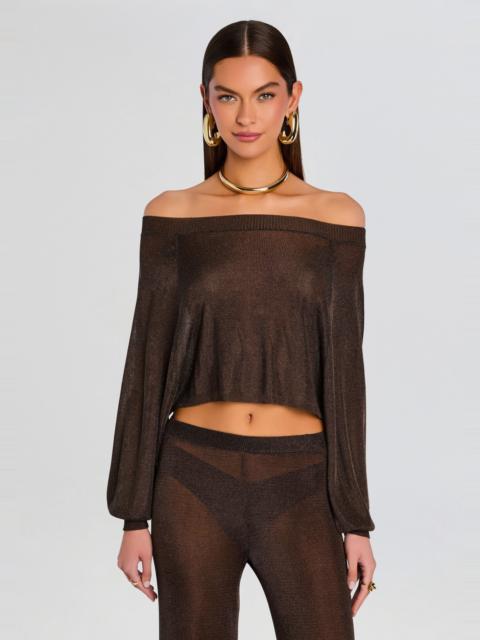RETROFÊTE FELICITY METALLIC KNIT TOP