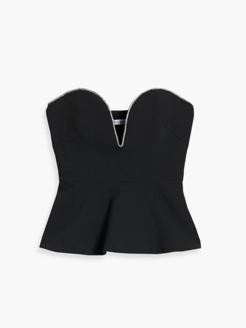 VERONICA BEARD Norma strapless crystal-embellished crepe bustier top
