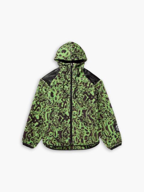Acne Studios Printed fleece and crinkled hooded jacket