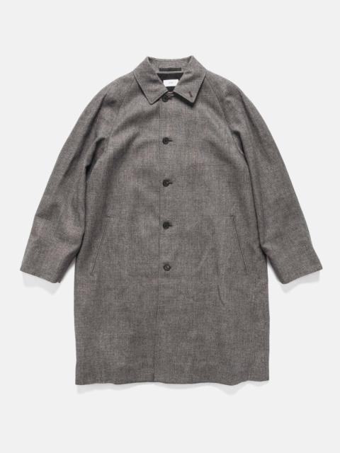 ATON Balmacaan Coat Linen Wool Twill Check