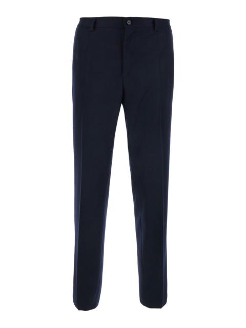 Dolce & Gabbana Dolce & Gabbana Men Blue Pants With Belt Loops And Back Pockets In Flannel For Men