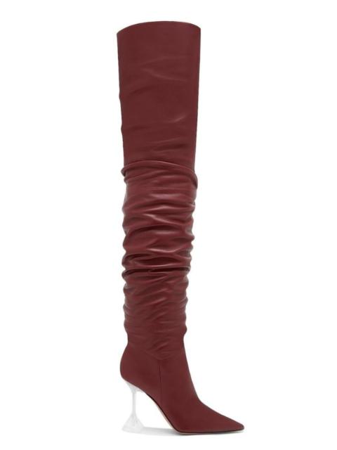 Amina Muaddi Olivia Leather Over-The-Knee Boots