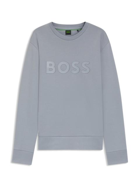 BOSS STRETCH-COTTON SWEATSHIRT WITH SANDWICH LOGO