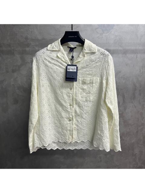 Louis Vuitton Louis Vuitton Solid White Long-Sleeve Shirt with Cutout Logo Detail