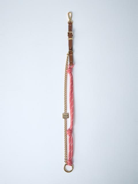 Miu Miu Tamaris Leather Cord And Metal Trick Keyring