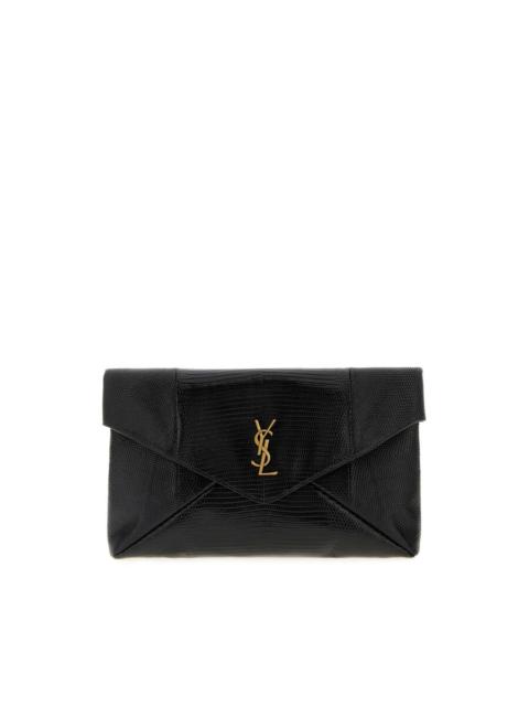 SAINT LAURENT Saint Laurent Black Leather Clutch