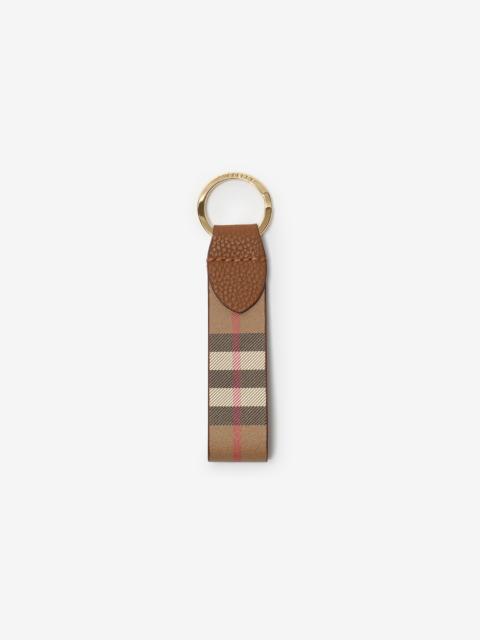 Burberry Check Leather Key Fob