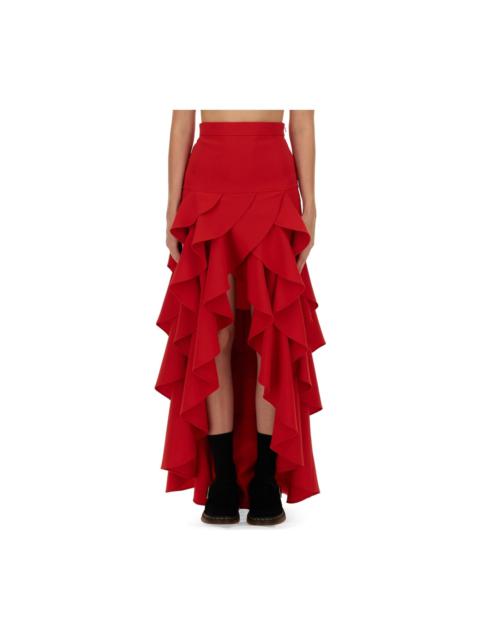 Moschino Crepe Skirt With Ruffles