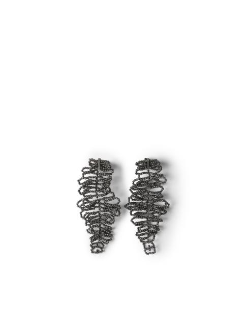 Brunello Cucinelli Brunello Cucinelli Sculptured leaf earrings in Lignite Grey at Nordstrom