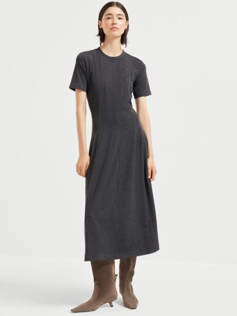 Brunello Cucinelli Stretch virgin wool jersey dress with monili
