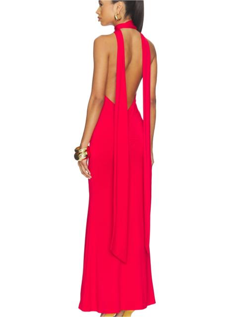 GUIZIO Scarf Open Neck Dress