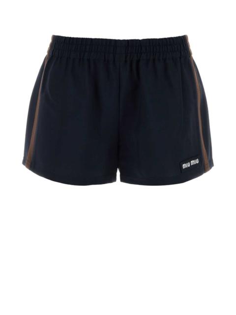 Miu Miu Miu Miu Women Midnight Blue Mohair Blend Shorts