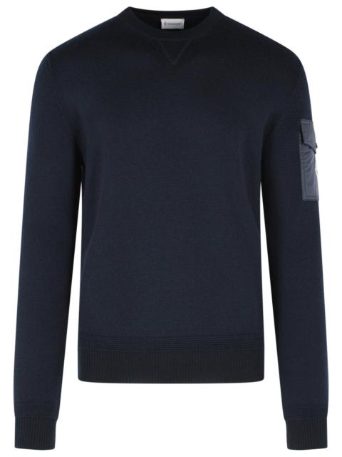 Moncler Moncler TRICOT Blue Virgin Wool Sweatshirt