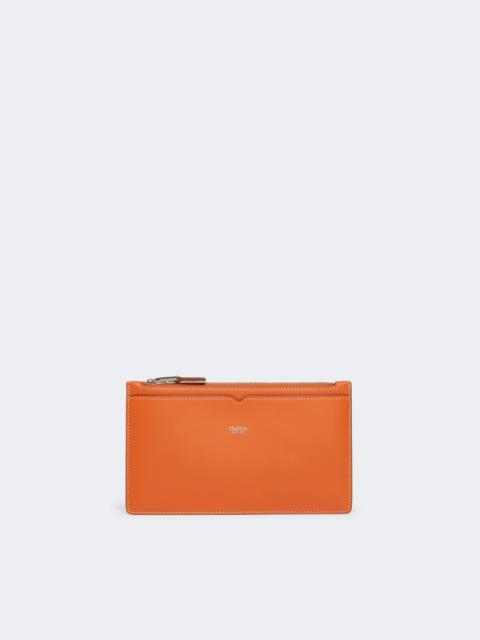 Max Mara Wrist-strap leather pouch - TANGERINE