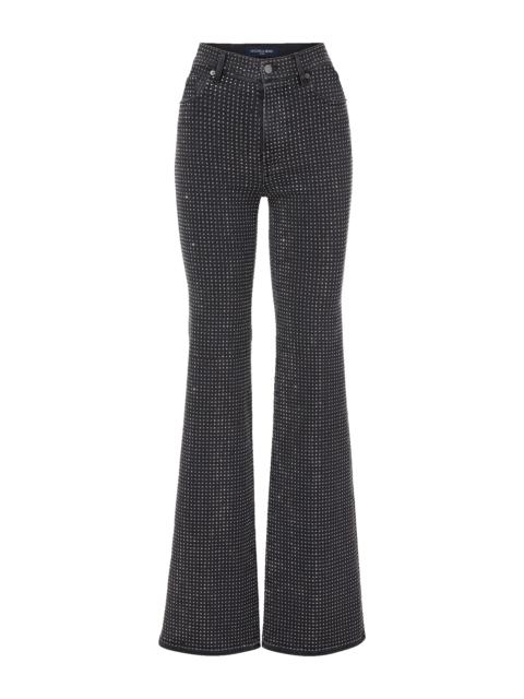 VERONICA BEARD CROSBIE RHINESTONE SLIM WIDE-LEG JEAN