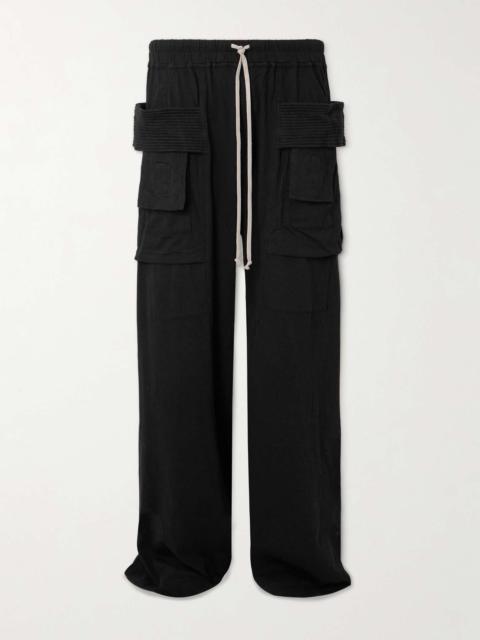 Creatch Wide-Leg Cotton-Twill Drawstring Cargo Sweatpants