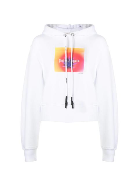Palm Angels gradient logo print hoodie