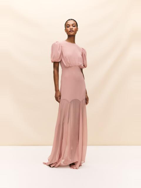 De La Vali AGUA MAXI DRESS IN BLUSH CRINKLE CHIFFON