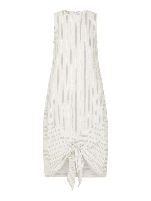 ABADIA Sleeveless Knot Midi Dress stripe