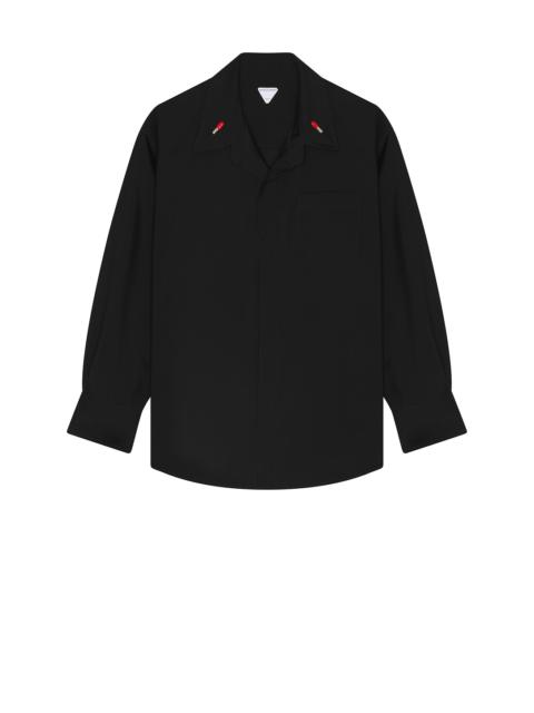 Bottega Veneta Matches Detail Light Wool Long Sleeve Shirt