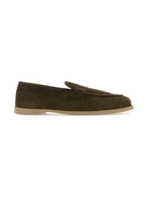 John Lobb Mud Suede Pace Loafers