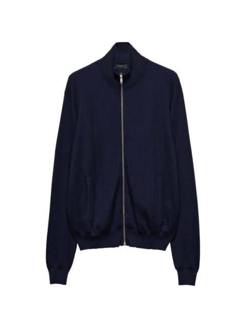 zip-up cashmere cardigan