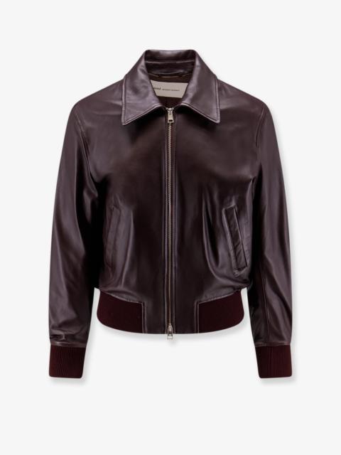 AMI Paris AMI Paris Bordeaux Leather Jacket Red Men