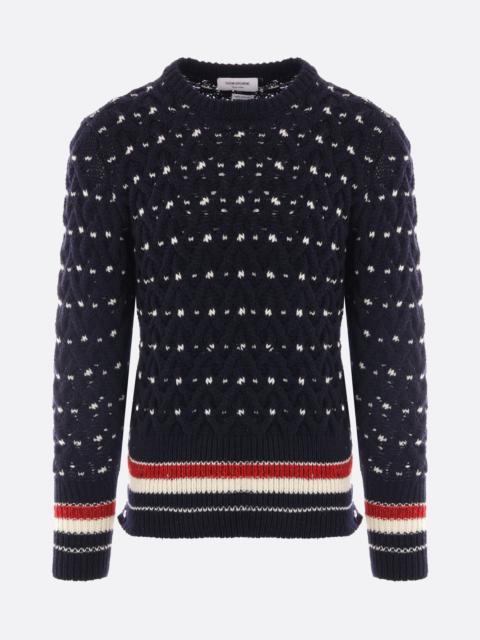 Thom Browne WOOL AND MOHAIR CABLE-KNIT PULLOVER