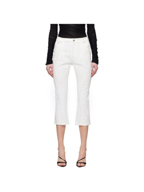 MUGLER White Spiral Crop Jeans