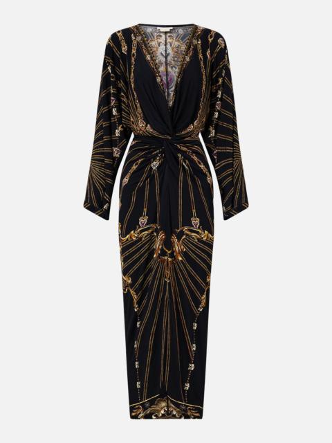 CAMILLA LONG SPLIT FRONT TWIST DRESS