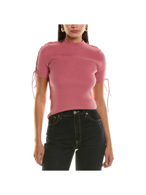 Oscar de la Renta Oscar de la Renta Mock Neck Wool-Blend Shirt