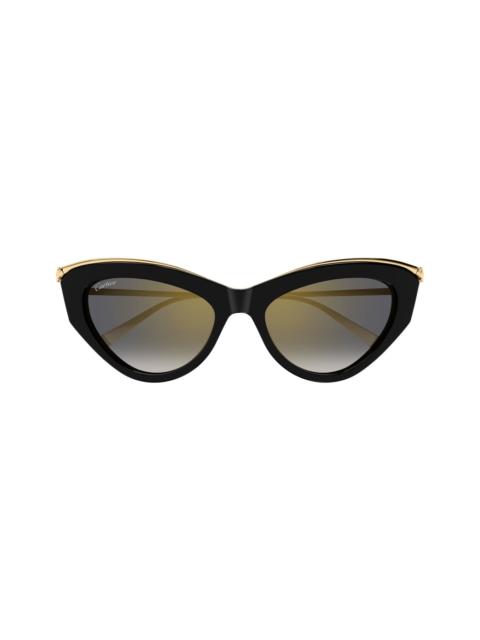 Cartier Cartier Ct0596s Panthere De Cartier 001 Black Gold Grey Sunglasses