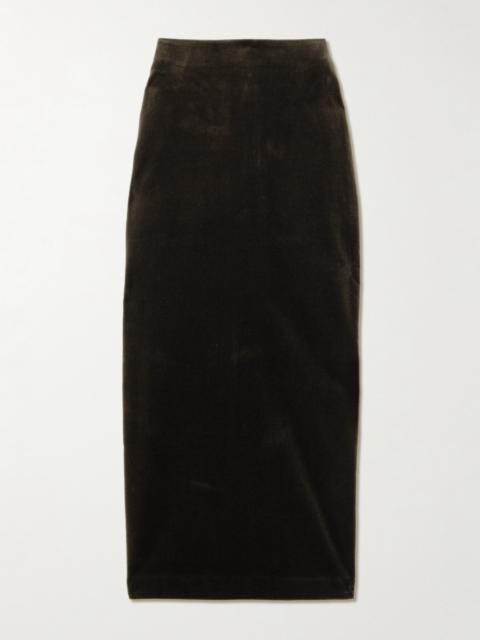 BLAZÉ MILANO Jealousy Sussex Cotton-velvet Midi Skirt