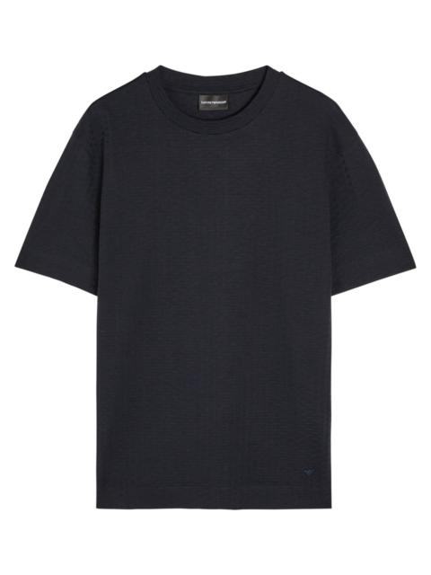 EMPORIO ARMANI Emporio Armani Jacquard Logo-embroidered Cotton T-shirt
