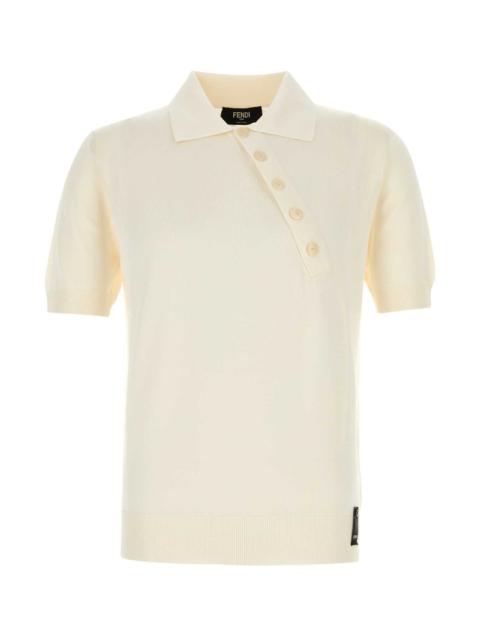 FENDI Fendi Men Ivory Viscose Polo Shirt
