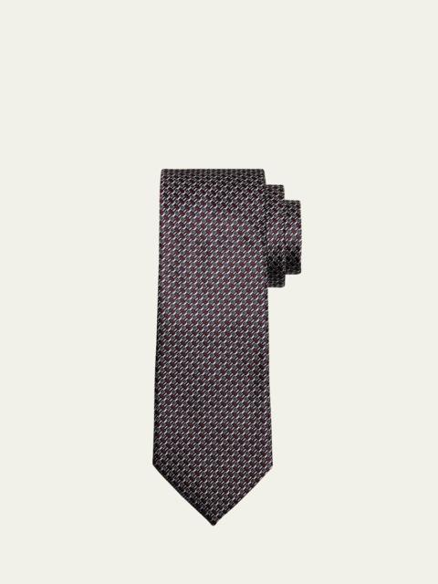 ZEGNA Men's Abstract Woven Silk Jacquard Tie