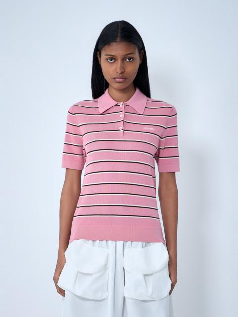 Miu Miu Striped Polo Shirt