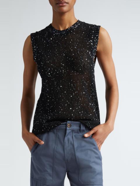 Golden Goose Golden Goose Journey Sequin Sleeveless Sweater in Black at Nordstrom