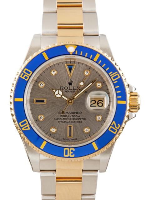 Rolex Submariner 16613 Slate Serti