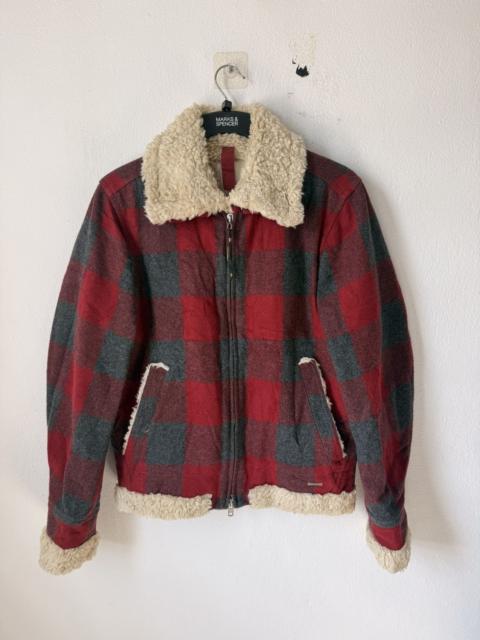 Diesel DIESEL BOMBER JACKET SHADOW PLAID SHERPA