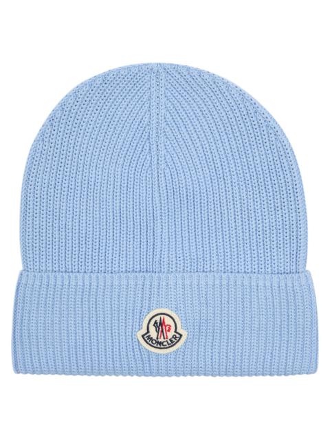 Moncler Logo Ribbed Cotton Beanie