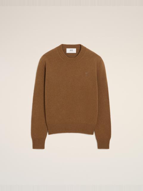 AMI Paris BROWN CASHMERE AMI DE COEUR CREWNECK SWEATER