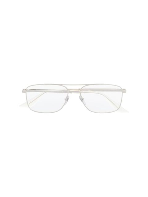 GUCCI aviator-frame clear glasses