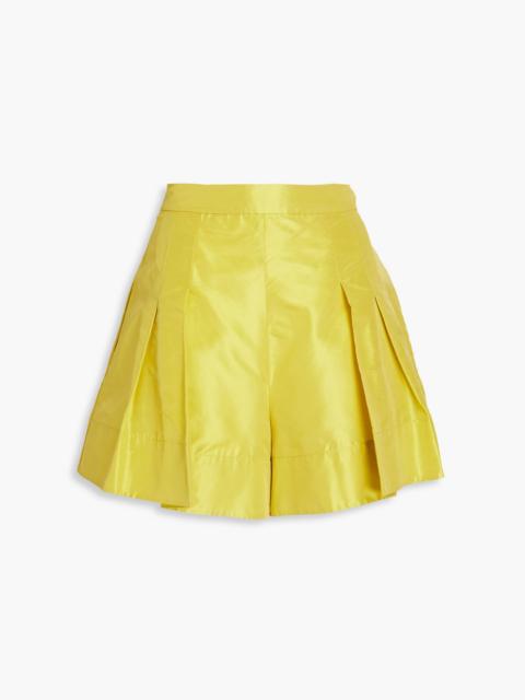 Oscar de la Renta Pleated silk-taffeta shorts