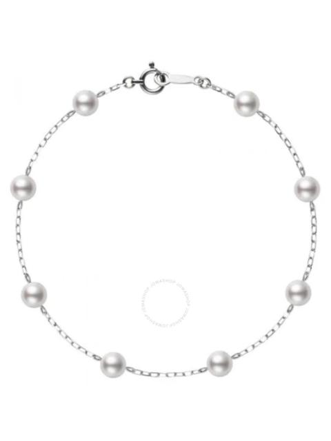 MIKIMOTO Mikimoto Akoya Pearl Station Bracelet with 18K White Gold 5 x 5.5mm A+ 7" - PD129W