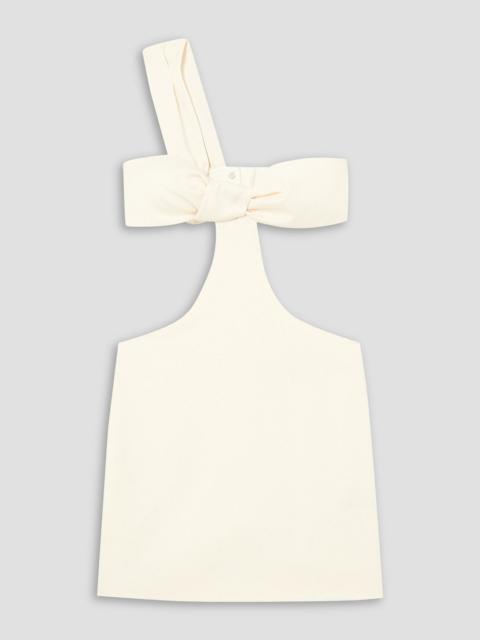 Other Designers One-shoulder cutout wool-blend mini dress