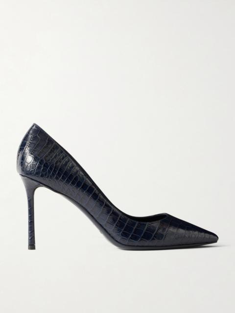 JIMMY CHOO Romy 85 Croc-effect Leather Pumps