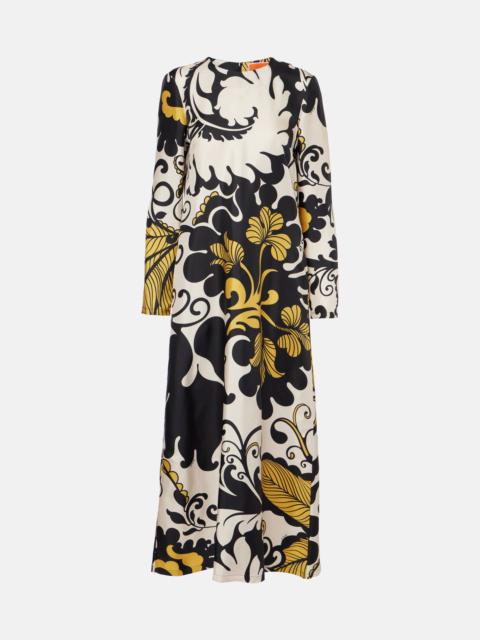 La DoubleJ Swing printed silk twill midi dress